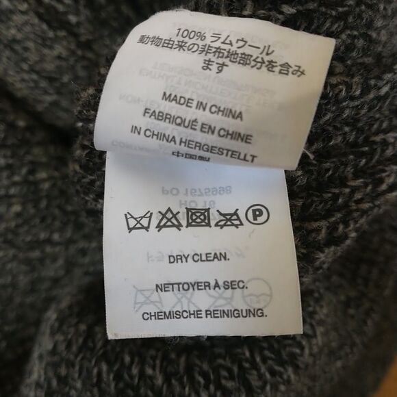 J Crew Cardigan Sweater Mens S Gray Shawl Collar LambsWool Chunky Pocket Granpa - Picture 9 of 9